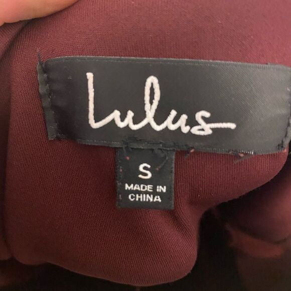 Lulus Dearest Dream burgundy Red Suede scallop short Skater holiday Dress S - Picture 12 of 13